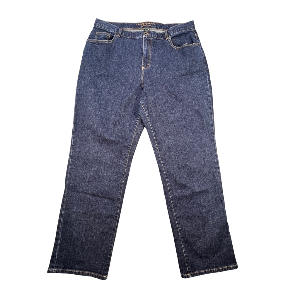 LRL Lauren Jeans CoBlue Dark Wash Straight Leg Jeans Womens 16W Stretch Denim